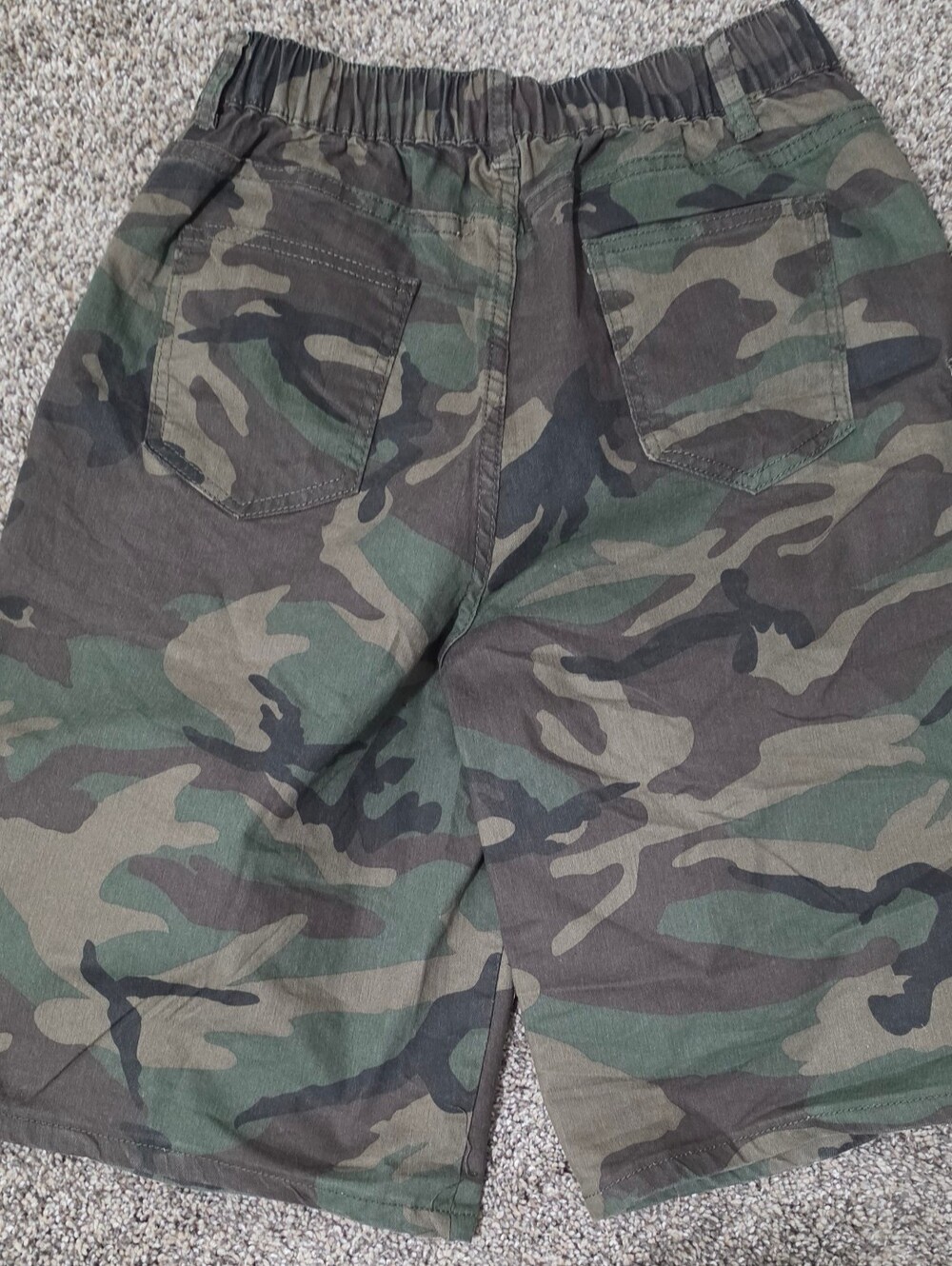 Women's Camo Cargo Shorts - Green Camo And Beige Camo - 2 Pair - Picture 5 of 5